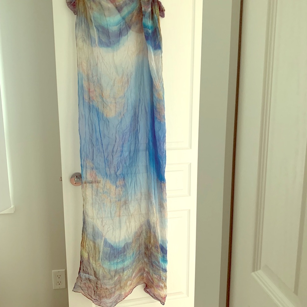 Silk Long Scarf Mountain and Sky